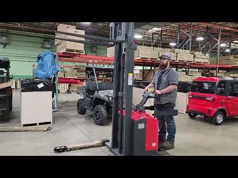 ES-15B Electric Straddle Stacker - 3300 Pound Lift Capacity Pallet Stacker Forklift Alternative