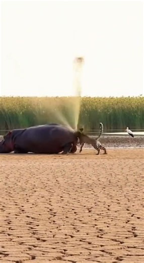 Leopard Bites Hippo Tail - Identity ERASED In 1 Second! 😱 #shorts #karma #destroyed