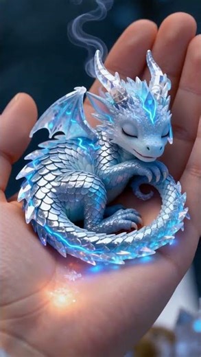 Shhh! Don't Wake the Sleepy Ice Dragon! ❄️ (Cute Baby Fantasy) #SatisfyingVideo #Shorts