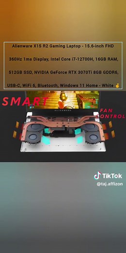 Alienware X15 R2 Gaming Laptop - 15.6-inch FHD 360Hz 1ms Display, Intel Core i7-12700H, 16GB RAM, 512GB SSD, NVIDIA GeForce RTX 3070Ti 8GB GDDR6, USB-C, WiFi 6, Bluetooth, Windows 11 Home - White 🤞👏 #delllaptop #laptopdell #dellalienware #dellalienwarex15 #alienwareX15R2 #alienwareX15R2laptop #laptop #alienwarelaptop #15inchlaptop #window11laptop #slimlaptop #corei7laptop #bestgaminglaptop #gaminglaptop #laptopforgaming #taj #tajaffizon#affizon #alienware #tech #viralvideo #technology buy prod