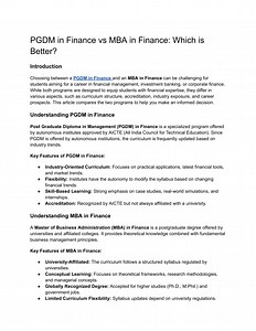 PGDM in Finance vs MBA in Finance_ Which is Better? - SlideServe