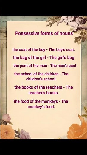POSSESSIVE FORMS OF NOUNS.
