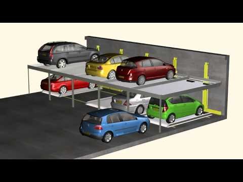 WOEHR Car Parking System Combilift 551 stacking cars on top of each other