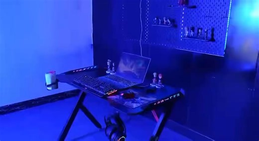 Datazone Gaming Desk 120 cm, Professional RGB Gaming Table, Workstation Home Office Computer Desk with Large Carbon Fiber Surface, Cup Holder, Headphone Hook and Cable Clamp, Black, DZ-GT100 RGB. PRICE : ? STATUS : NEW 0943550666 📱 0943550222📱 | Syrian Gadgets