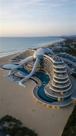 A Luxury Octopus-Shaped Hotel on a Tropical Beach