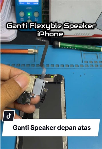 Ganti Flexyble speaker depan atas iphone. #speakeriphone #miciphone #proximity #servisiphone #speakerhp