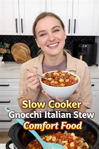 Slow cooker gnocchi Italian stew perfect for comfort food