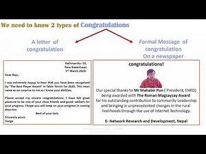 How to write Congratulations? Sample Congratulations Letter and Newspaper congratulations.