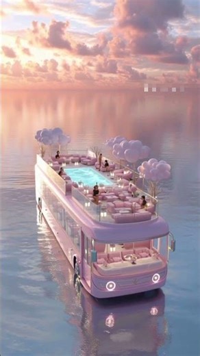 Luxury Pink Floating Bus with Swimming Pool | Dream Fantasy Ride