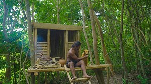 Amazing! Man Builds The Most easy Log Cabin in The Jungle By Ancient Skills | Jungle Survival