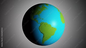 Graphic 3d animated earth showing the borders of the country Rwanda and the capital Kigali in 4K resolution at day