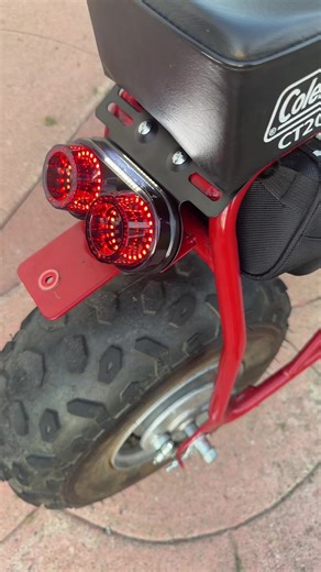 Late start on the #minibike ride #coleman #minimoto added lights. Still gotta clean up the wires