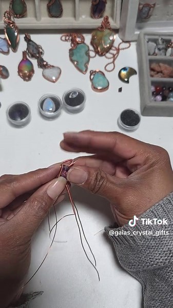 Handmade Copper Crystal Ring: Unique Wire-Wrapped Jewelry