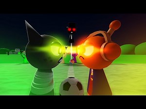 Sprunki Gray vs Oren ball soccer⚽ (part 2)! (Horror of house) Roblox Animation