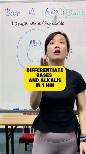 Base ≠ Alkali. Learn the difference in 1 minute and fix your grades fast. #chemtutor #sgchemistrytutor #tuitioncentre #chemistryteacher #ChemHacks #StudyTok #ChemistryMadeEasy #BrightCulture
