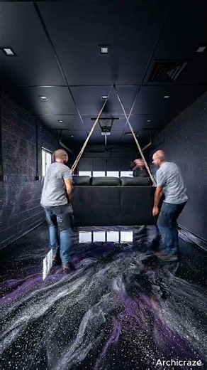 Abandoned Garage → Epic Galaxy Man Cave #epoxyfloor #beforeandafter #mancave