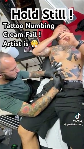 Numbing Tattoo Cream Fail! Screaming In Pain it Weses Off- Bro Freaks Out 😆 #numbingcreamfail hhh