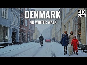 AARHUS, DENMARK 🇩🇰 Winter Snow Walk | 4K City Walking Tour