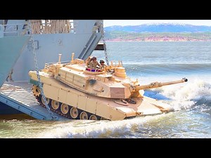 60 Tons US Tank Jump Into Water During Beach Landing