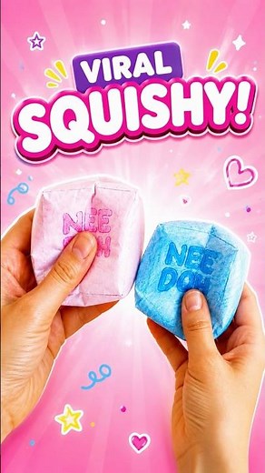 Make It Today! 🧊 Viral NeeDoh Paper Squishy DIY 💙💜 #needoh #squishy #viralsquishy