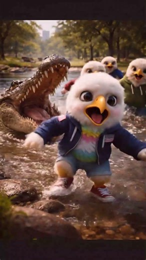 Brave Eagle Kid Saves Friends from Crocodile Attack 🐊🦅 | Mother’s Heroic Rescue #shorts