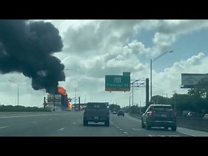 VIDEO | Tanker truck catches fire on Florida highway.