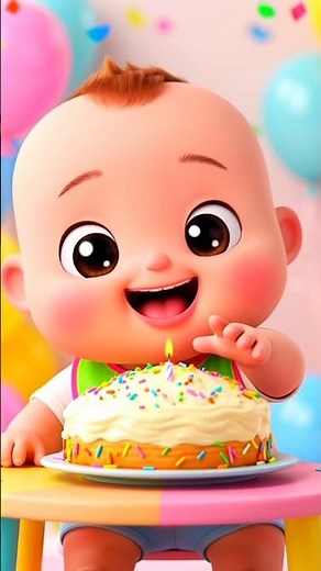 Cute Baby Eating Birthday Cake ASMR 🎂 Adorable Baby Mukbang | Satisfying Eating Sounds #asmr #shorts