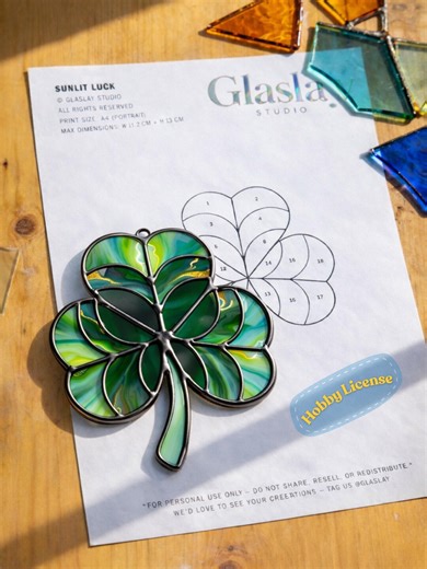 Stained Glass Shamrock Pattern | St Patrick’s Day Suncatcher Template | Beginner Clover Printable PDF - Etsy