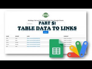 Apps Script | WebApp: Get and Displaying Data from Google Sheets (Part 5: Table Data To Link)