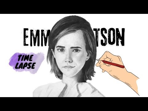 Emma Watson Time Lapse Drawing | Realistic Charcoal & Graphite Portrait Art
