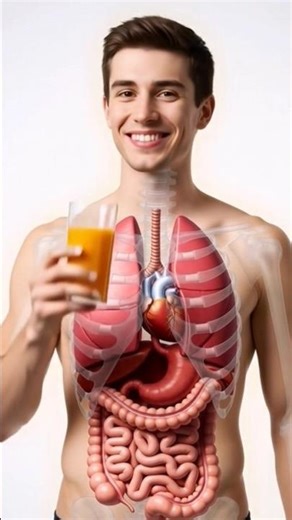 What Happens Inside Your Body When You Drink Orange Juice? (AI Anatomy Explained)#shorts