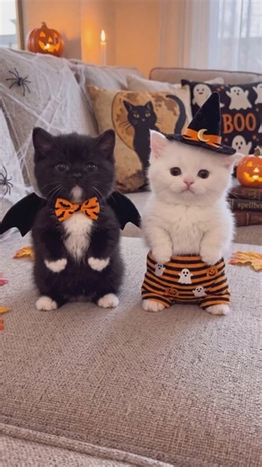 Cute Kittens Dancing in Halloween Costumes 🎃😻 | Funny Kitten Video #shorts