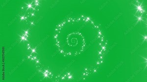 Glitter sparkle animated green screen, 3D Animation, twirl spyral funnel, 4k video. White shining dust light. Bokeh light lights effect background. Concept: Christmas, party, celebrate, birthday Stock Video
