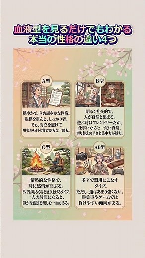 血液型を見るだけでもわかる本当の性格の違い4つ #血液型 #血液型性格 #性格診断 #A型 #B型#O型 #AB型
