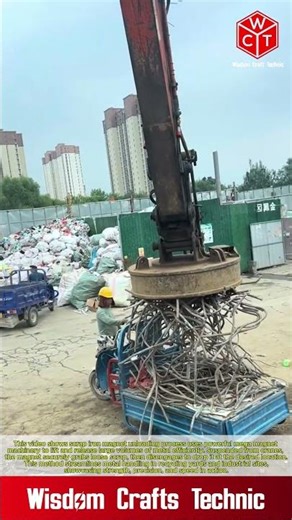 Scarp iron magnet unloading process using unleashing mega magnet machinery