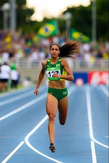 🔥🇧🇷 Pure Determination Brazil’s Sprinter Flying Toward Victory! – #trackandfield #brazil #motivation