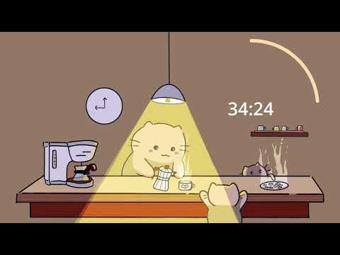45 Minutes - Relax and Study with Me Lofi Timer | Cat Cafe