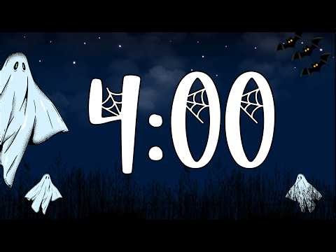 4 Minute Spooky Ghost Halloween Timer with Music for Classroom (Relaxing LoFi, Fun Synth Alarm)
