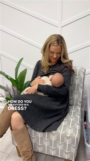 How do you breastfeed in a dress?! It’s possible with the RIGHT dress! The @latchedmama Waffle Knit Nursing dress is so flattering & easy to feed in. Have you tried this one yet?! #momlife #mama#motherhood #breastfeedingmom #breastfeedingtips #newborn #newbaby #postpartum | Latched Mama