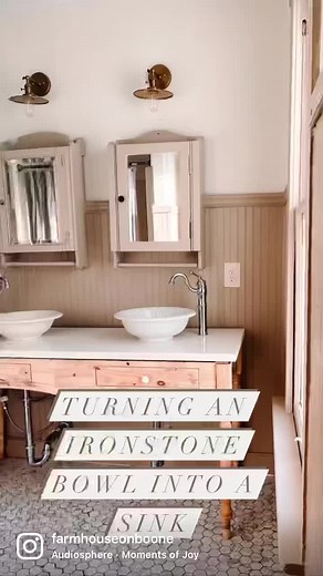 Antique Vessel Sinks for Farmhouse Bathroom Designs