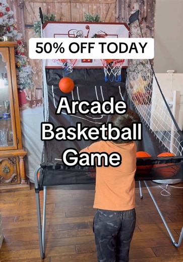 This arcade basketball game just made family night a lot more fun 😎 #basketball #basketballarcade #kidstoys #kidsgames #toys