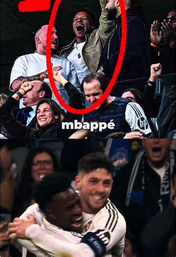 Valverde's spectacular hat trick and Mbappé's overflowing joy. An epic match between Real Madrid and Manchester City, where Federico Valverde delivered an exceptional performance with an impressive hat trick. Although injured and absent from the field, Kylian Mbappé made the trip to support his teammates from the stands, displaying sincere and overflowing joy with each of Valverde's goals. This moving reaction perfectly symbolizes the team spirit that reigns at Real Madrid. #kyllianmbappe #feder
