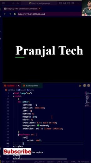 Underline Text animation | Like & Share #shorts #html #css #js