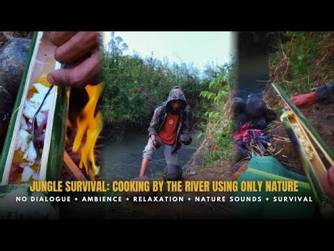 Primitive Survival Cooking by the Riverside — No Modern Equipment