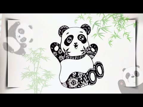 Easy Panda Drawing with BLACK Pen and Mandala Art 🖊️