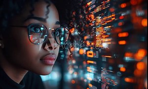 Woman Looking At Code