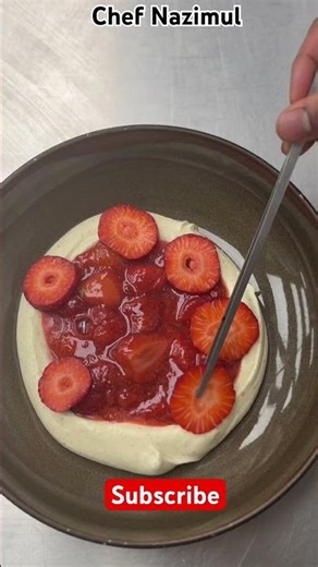 Macerated Strawberries Over Custard Cream 🍓 #bakery #dessert # Art of chef Nazimul