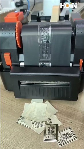 Hoin 4 inch thermal transfer label barcode printer with Japan Imported cutter