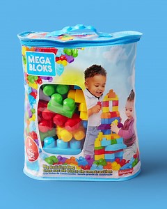 Your little one can build, stack and explore their creativity with 80 big building blocks designed for their little hands and growing minds! | Mega Bloks