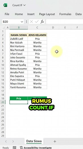 COUNTIF: Cara Mudah Menghitung Data di Excel